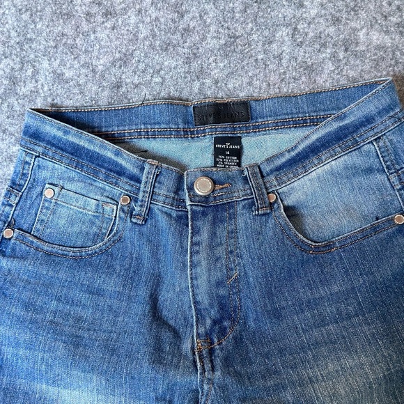 Steve's Jeans Cotton Medium Wash Moto Style Stretch Straight Leg Women Size 14 - Picture 8 of 9